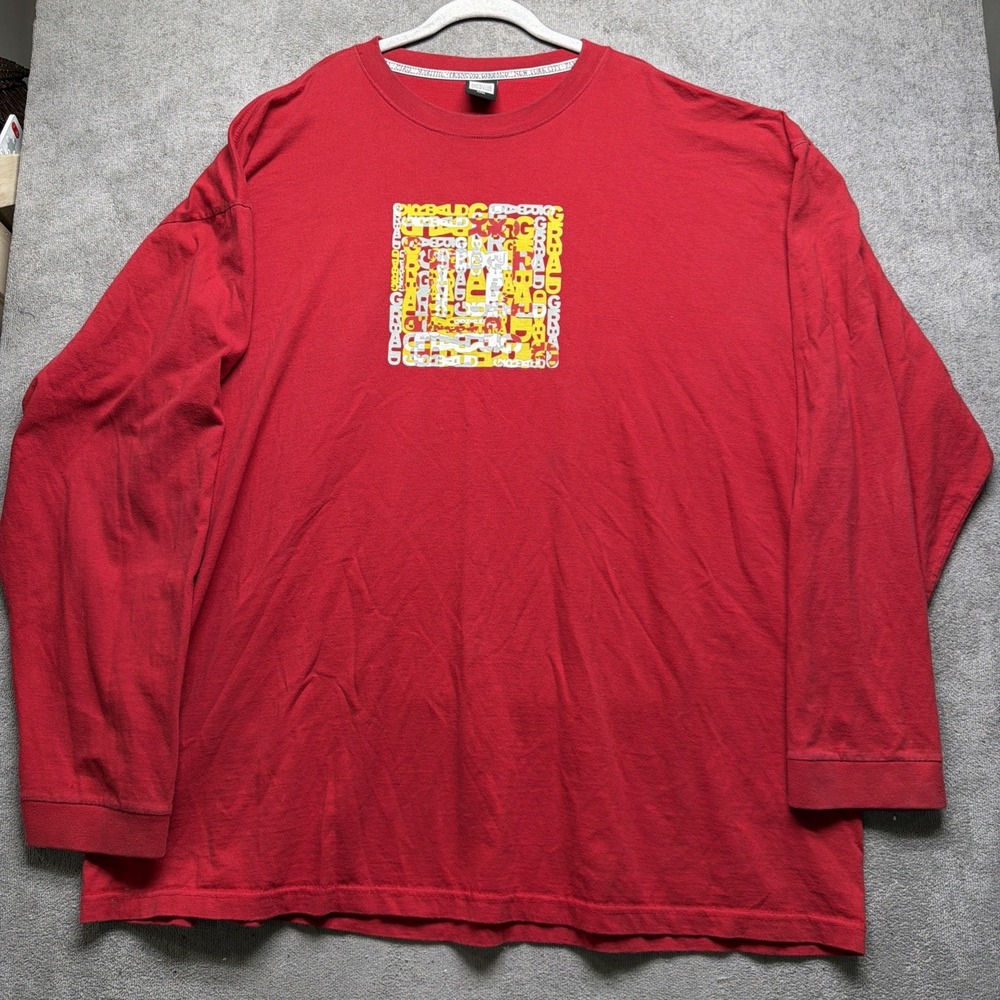 Marithé + François Girbaud Graphic‎ Long Sleeve T Shirt Red Men's XXXL